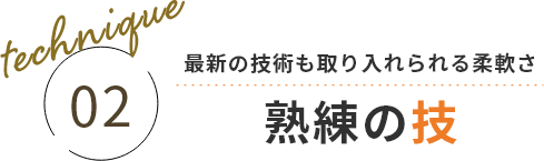 最新の技術も取り入れられる柔軟さ 熟練の技